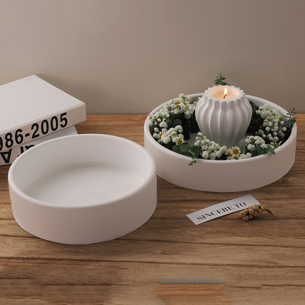 Potsticker Mold - 대용량 시멘트 캔들 보울 실리콘 몰드,