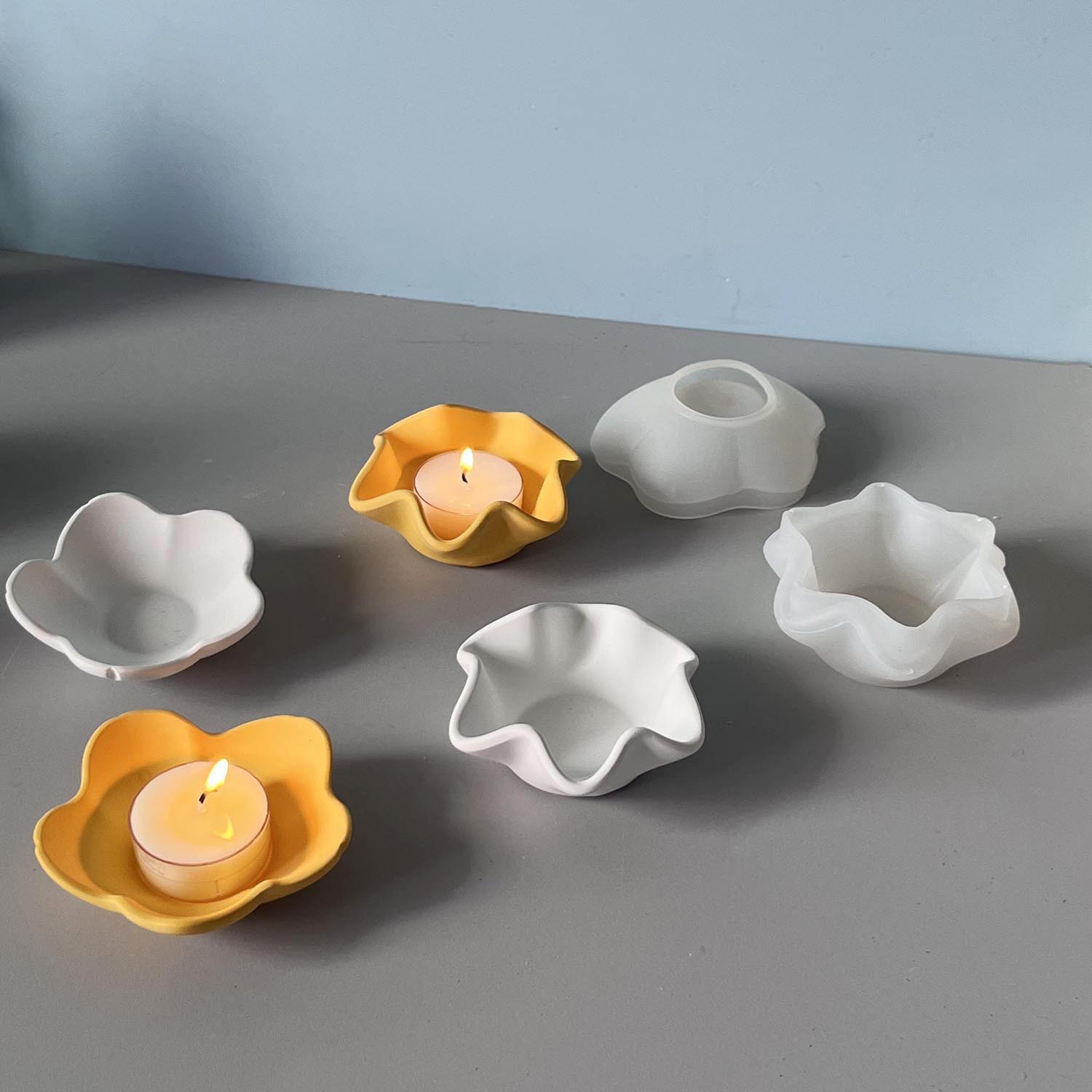 Potsticker Mold - 창의적인 곡선형 캔들 그릇 실리콘 몰드