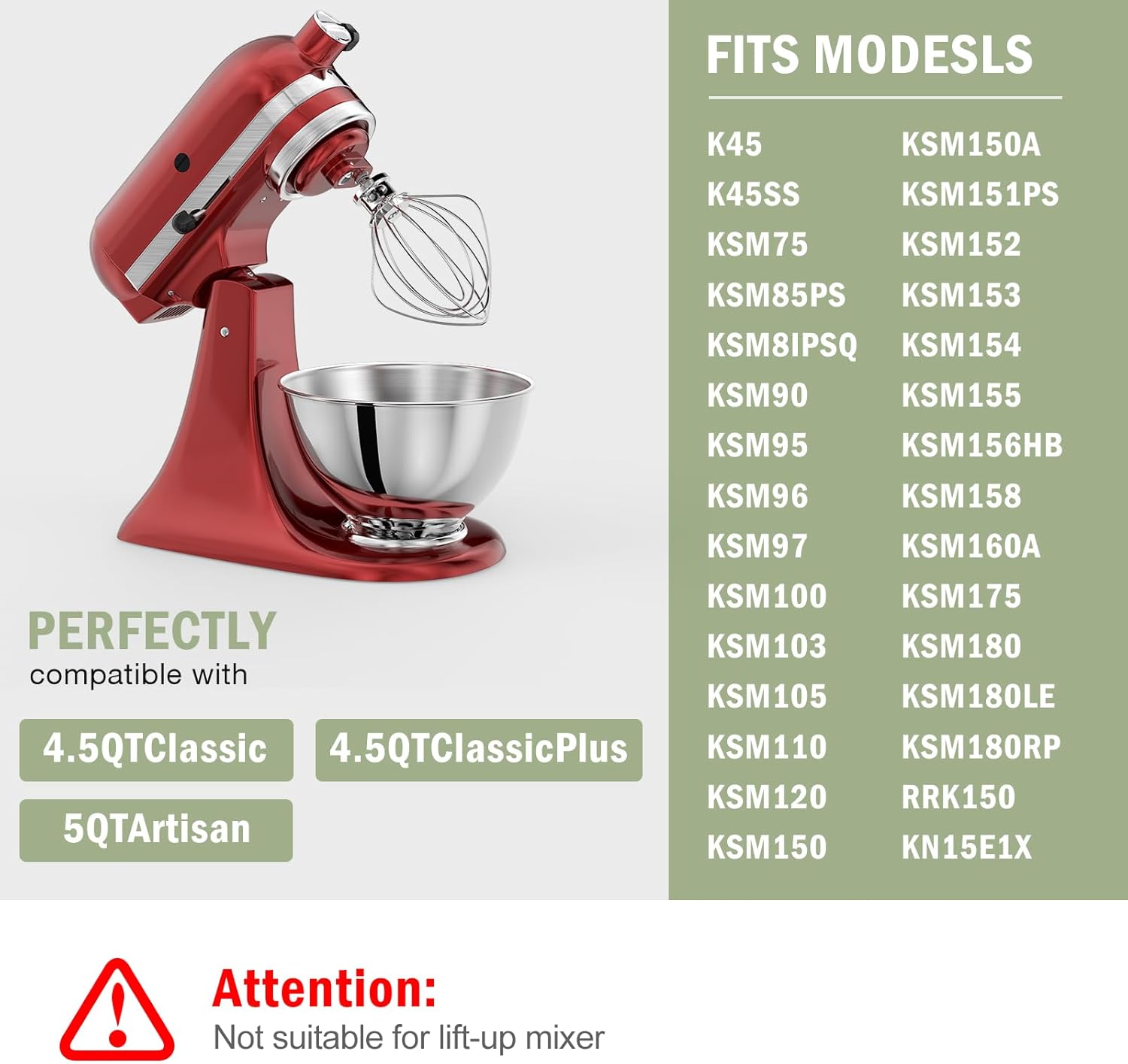 키친에이드 틸트헤드 4.5QT 5QT 스탠드 믹서용 3 - Kitchenaid Mixer Artisan 5Qt 리뷰 및 가격