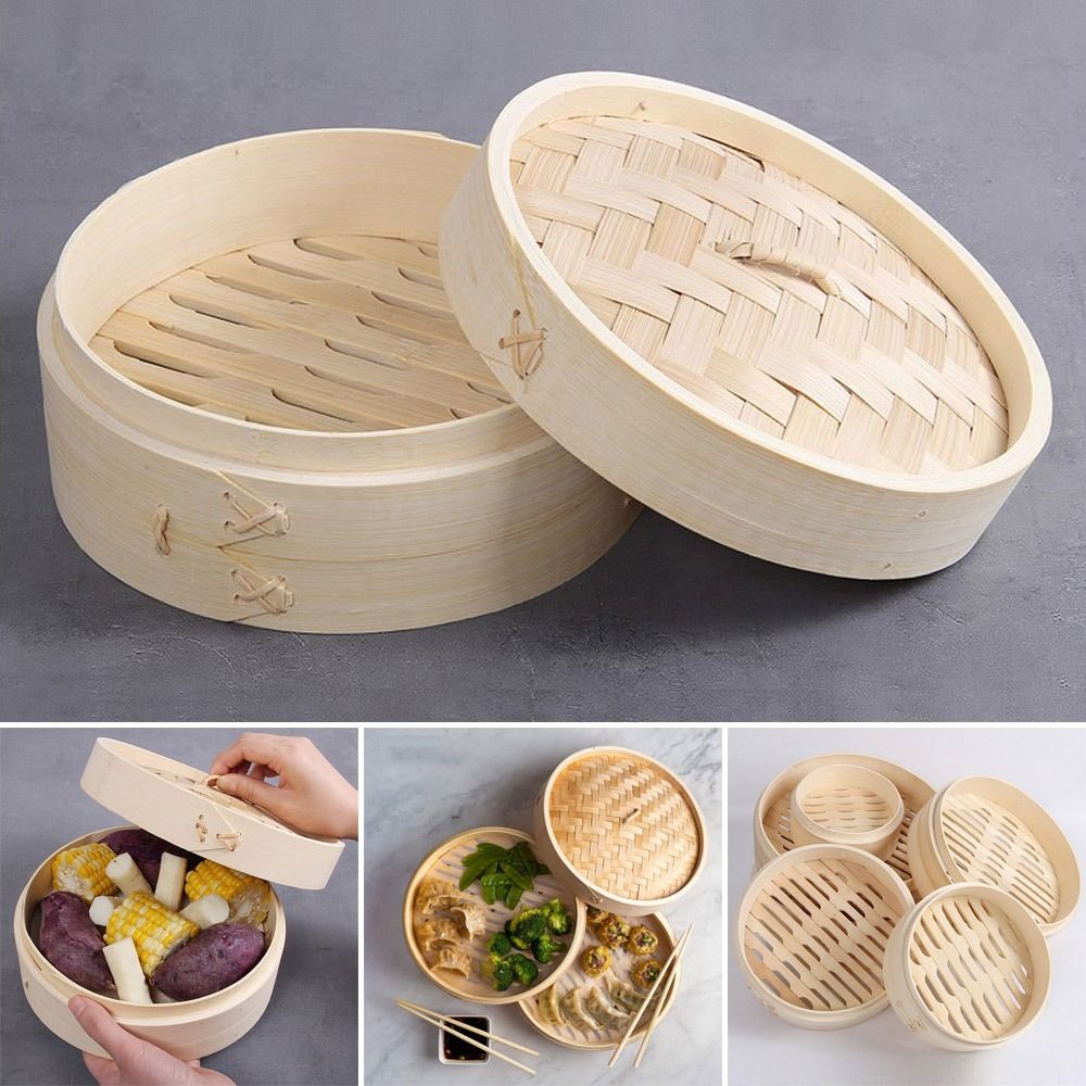 중국식 찜기, 뚜껑이 있는 대나무 찜기, 바오쯔 찜기, - Bao Steamer Bamboo 리뷰 및 가격