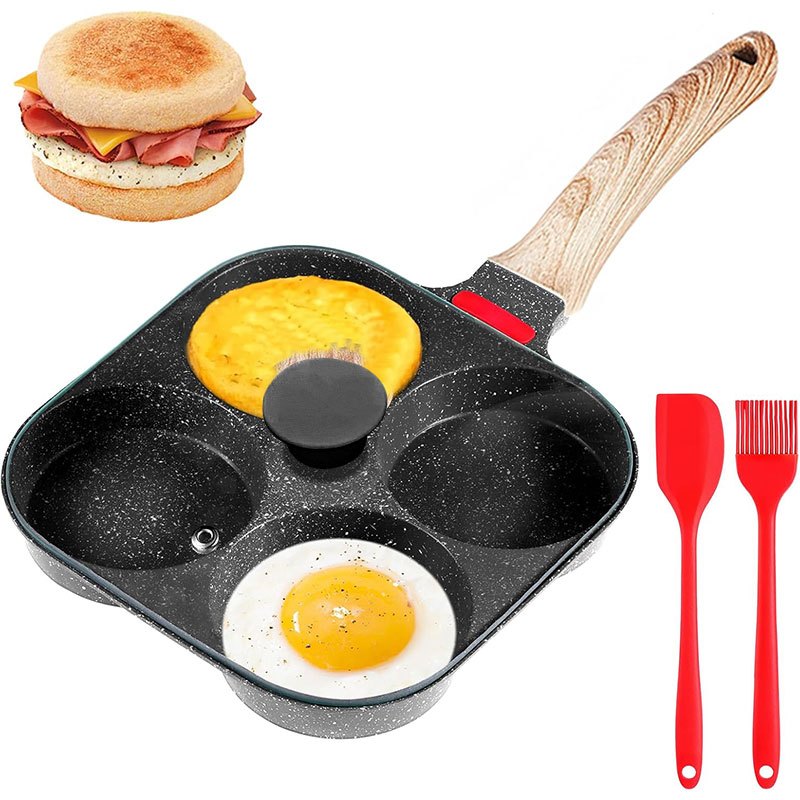 뚜껑이 있는 깊은 계란 프라이팬 4컵 논스틱 화강암 오 - Egg Waffle Pan 리뷰 및 가격